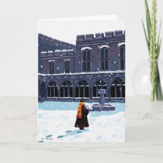 Carte HARRY POTTER™ et Hedwig dans la cour de HOGWARTS™