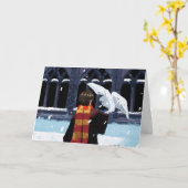 Carte HARRY POTTER™ & Hedwig dans la neige (Fleur jaune)