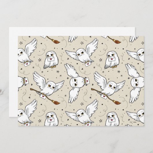 Carte Harry Potter | Hedwig Pattern (Devant / Derrière)