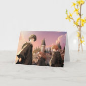 Carte HARRY POTTER™ Hermione & Ron HOGWARTS™ Scène d'ani (Fleur jaune)
