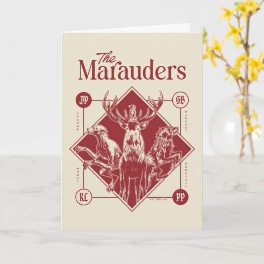 Carte HARRY POTTER™ Les Marauders Animagus Graphisme (Fleur jaune)