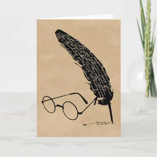 Carte Harry Potter | Lunettes et plume (Devant)