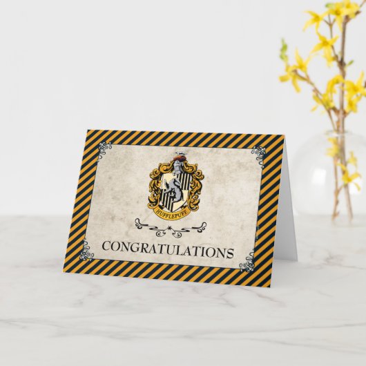 Carte Harry Potter | Poufsouffle Félicitations (Fleur jaune)