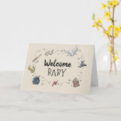Carte HARRY POTTER™ Welcome Baby Félicitations (Fleur jaune)