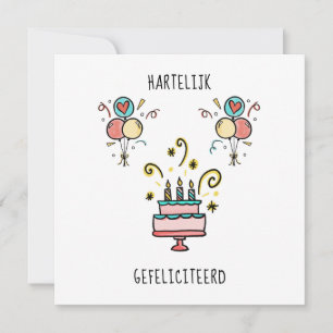 Carte Hartelijk Gefeliciteerd   de Birthday contents