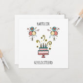 Carte Hartelijk | Joyeux anniversaire (Devant/Arrière en situation)