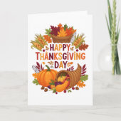 Carte Harvest Blessings — Happy Thanksgiving Day Card (Devant)