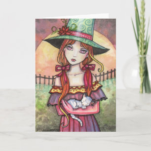 Carte Harvest Moonrise Witch and Cat Card
