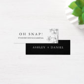 Carte Hashtag moderne Floral noir & blanc Mariage (Bureau)