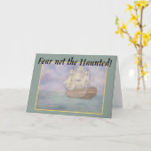 Carte Haunated Pirate Ghost Ship Halloween (Fleur jaune)