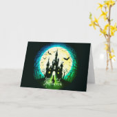 Carte Hauné Château Happy Halloween Déplaisant (Fleur jaune)