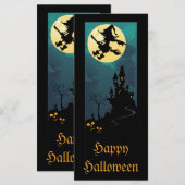 Carte Hauné Maison et sorcière Signets Silhouette (Devant / Derrière)