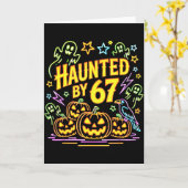 Carte Haunted By 67 Funny Ghost And Pumpkin Halloween  (Fleur jaune)