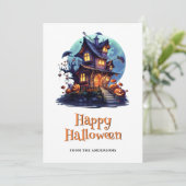 Carte Haunted éffrayant House Ghost Citrouilles Ha (Debout devant)