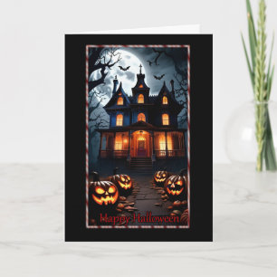 Carte Haunted House et Citrouille Halloween