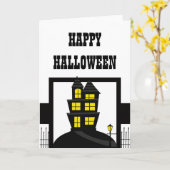 Carte Haunted House Halloween (Fleur jaune)