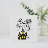 Carte Haunted House Halloween Parti Éffrayant (Debout devant)