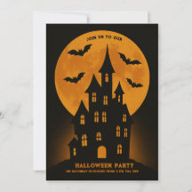 Haunted House Moon Bats Halloween fête