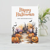 Carte Haunted Mansion Bat Jack O'Lanterns Hallowee (Debout devant)