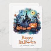 Carte Haunted Mansion Citrouilles Éffrayants Hallo (Devant / Derrière)