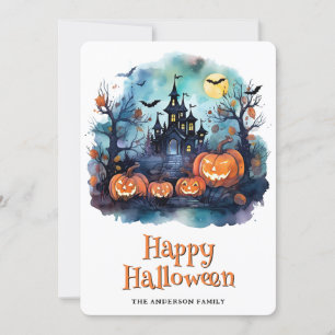 Carte Haunted Mansion Citrouilles Éffrayants Hallo