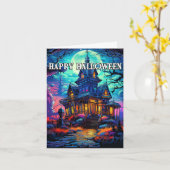 Carte Hauny House Happy Halloween (Fleur jaune)