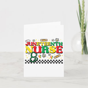 Carte Haut de blouse Juneteenth Nurse Groovy Rétro Afric