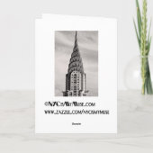 Carte Haut du Chrysler Building NYC - B&W (Dos)
