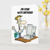 Carte ****HAUTE TECHNOLOGIE*** "40e" SOUHAITS D'ANNIVERS (Fleur jaune)