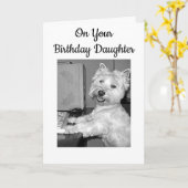 CARTE ***HAUTE TECHNOLOGIE*** FILLE SOUHAITÉE D'ANNIVERS (Fleur jaune)