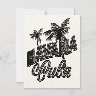 Carte Havana Cuba typographie vintage art.