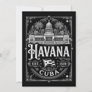 Carte Havane vintage Cuba Voyage Patrimoine