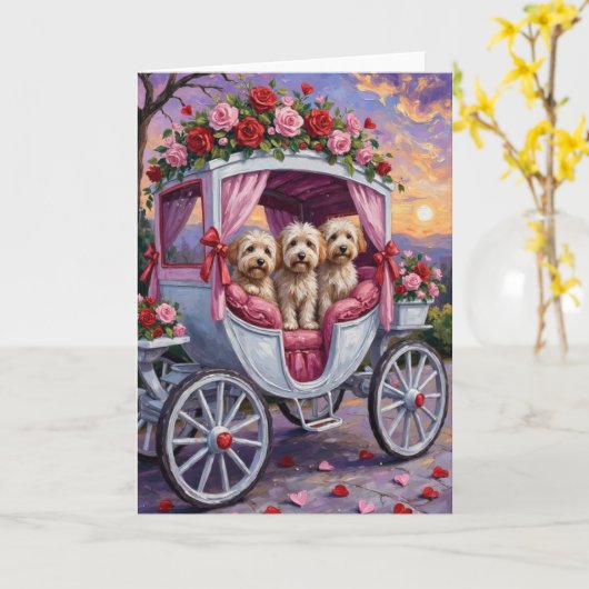 Carte Havanese Dog Valentine's Day  (Fleur jaune)