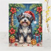 Carte Havanese Tropical Christmas Night Hat (Fleur jaune)