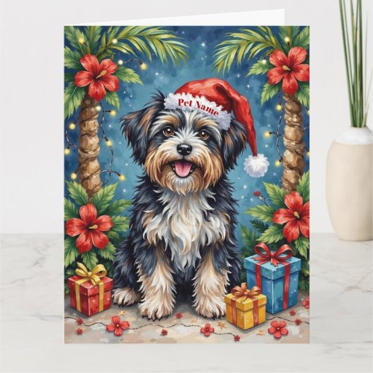 Carte Havanese Tropical Christmas Night Hat (Devant)