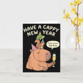 Carte Have A Cappy New Year 2026 Capybara Max Rizz Funny (Fleur jaune)