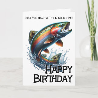 Carte Have A Reel Good Birthday Card With Trout
