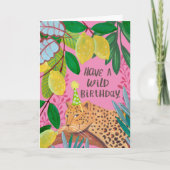 Carte Have a Wild Birthday Leopard Lemon Jungle Fun (Devant)