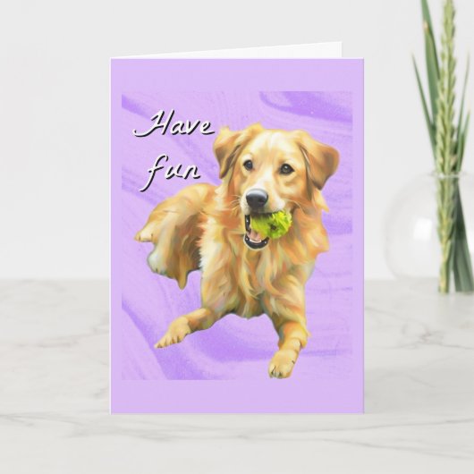Carte Have Fun Golden Retriever Folded Greeting Card (Devant)
