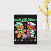 Carte Have You Tried Icing It Gingerbread Icu Nurse Chri (Fleur jaune)