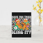 Carte Have You Tried Icing It Gingerbread Nurse Christma (Fleur jaune)