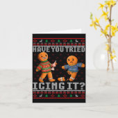 Carte Have You Tried Icing It Ugly Christmas Gingerbread (Fleur jaune)