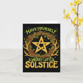 Carte Have Yourself A Merry Little Solstice Quote  (Fleur jaune)