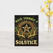 Carte Have Yourself A Merry Little Solstice Quote  (Fleur jaune)