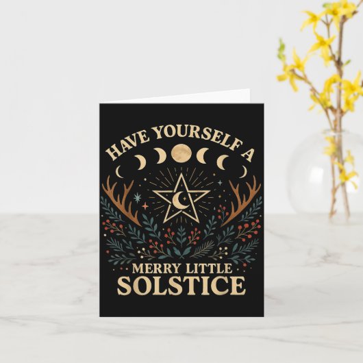 Carte Have Yourself A Merry Little Solstice Witchcore  (Fleur jaune)