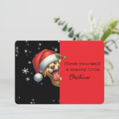 Carte Have Yourself Merry Little Christmas Grinning Dog (Debout devant)