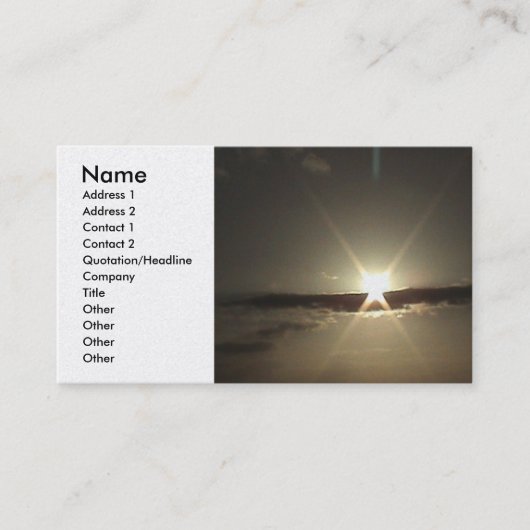 Carte hawaïenne de profil de coucher du soleil (Devant)