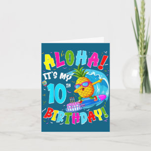 Carte Hawaii aloha 10e anniversaire garçon hawaiien fill