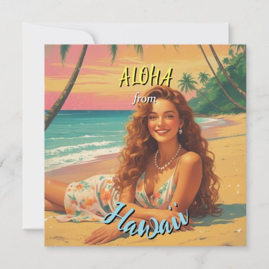 Carte Hawaii Aloha Hawaii de style vintage (Devant)
