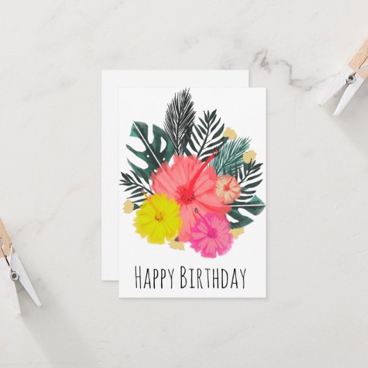 Carte Hawaii Anniversaire Main Draenery Anniversaire (Devant/Arrière en situation)